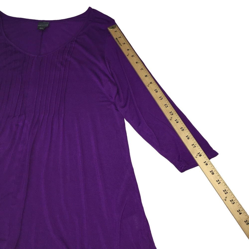 Covington Purple Front Pintucked Curved Hem Top - Women’s 1X - Picture 6 of 11